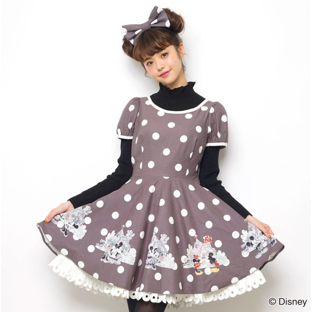 Secret Honey Disney Ribbon Dot Dress Minnie Mouse Lolita J Fashion Kawaii Japan - Picture 2 of 16